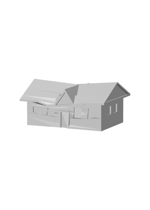 Abandoned Prairie House – 3D Printed Residential Model Railroad Building