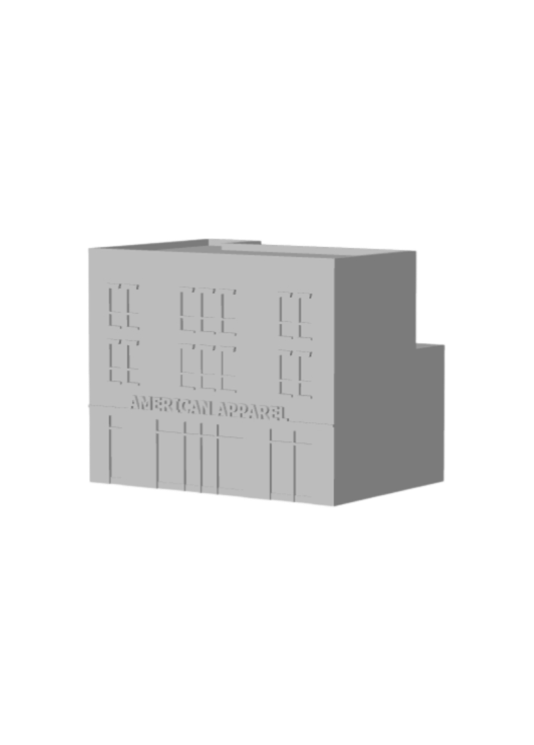 American Apparel Store – 3D Printed Commercial Model Railroad Building