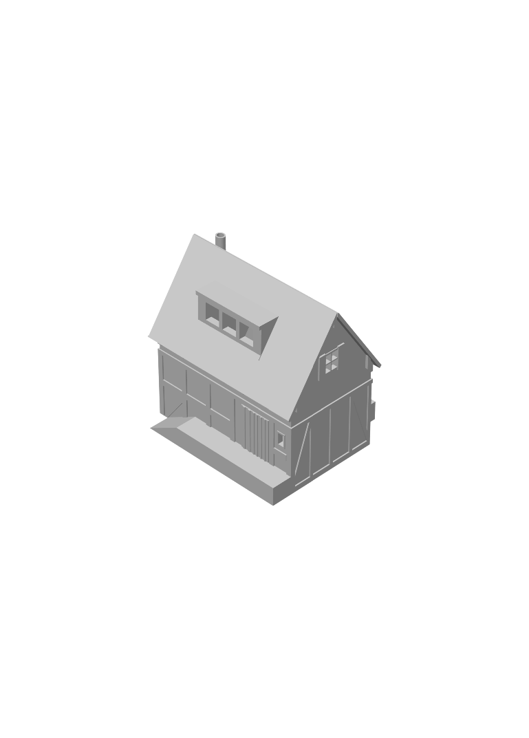 Farm Barn – 3D Printed Model Railroad Scenery