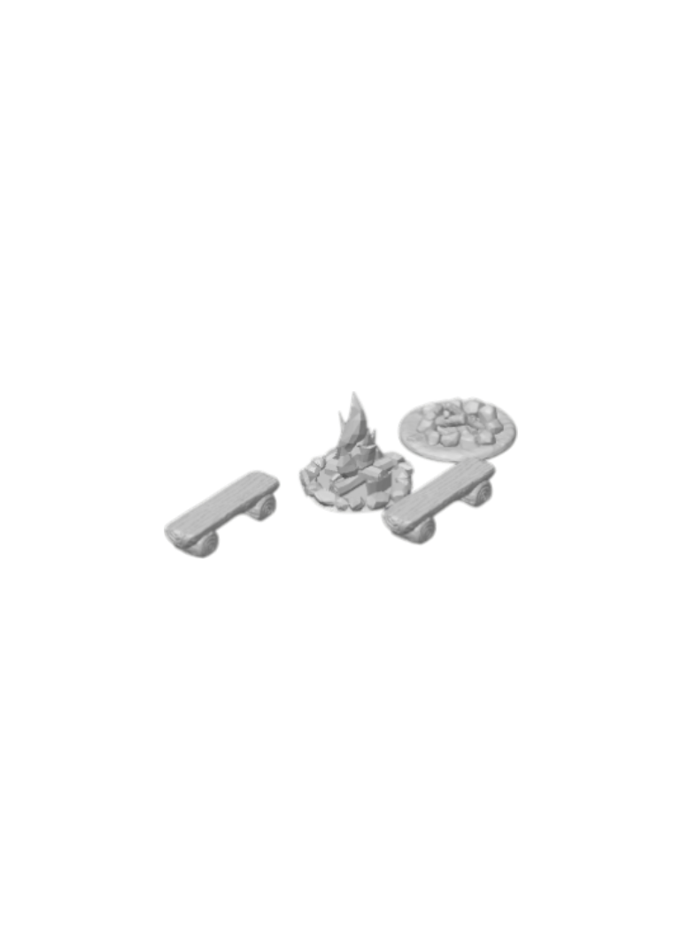 Campfire Set – 3D Printed Model Railroad Scenery