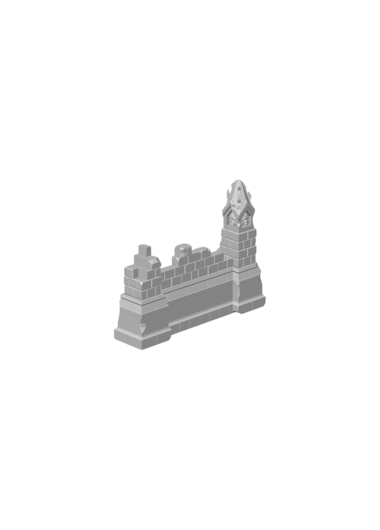 Gothic Outer Wall – 3D Printed Model Railroad Scenery