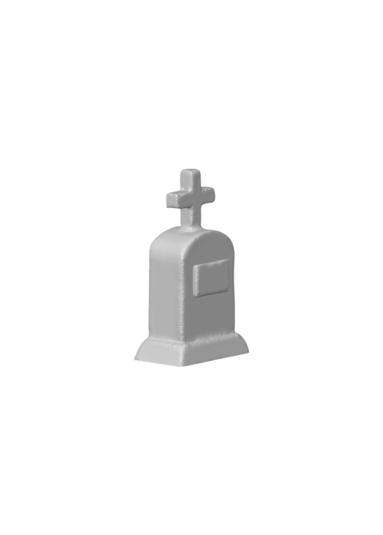 Tombstone Miniature Gravestone (#1) – 3D Printed Model Railroad Scenery