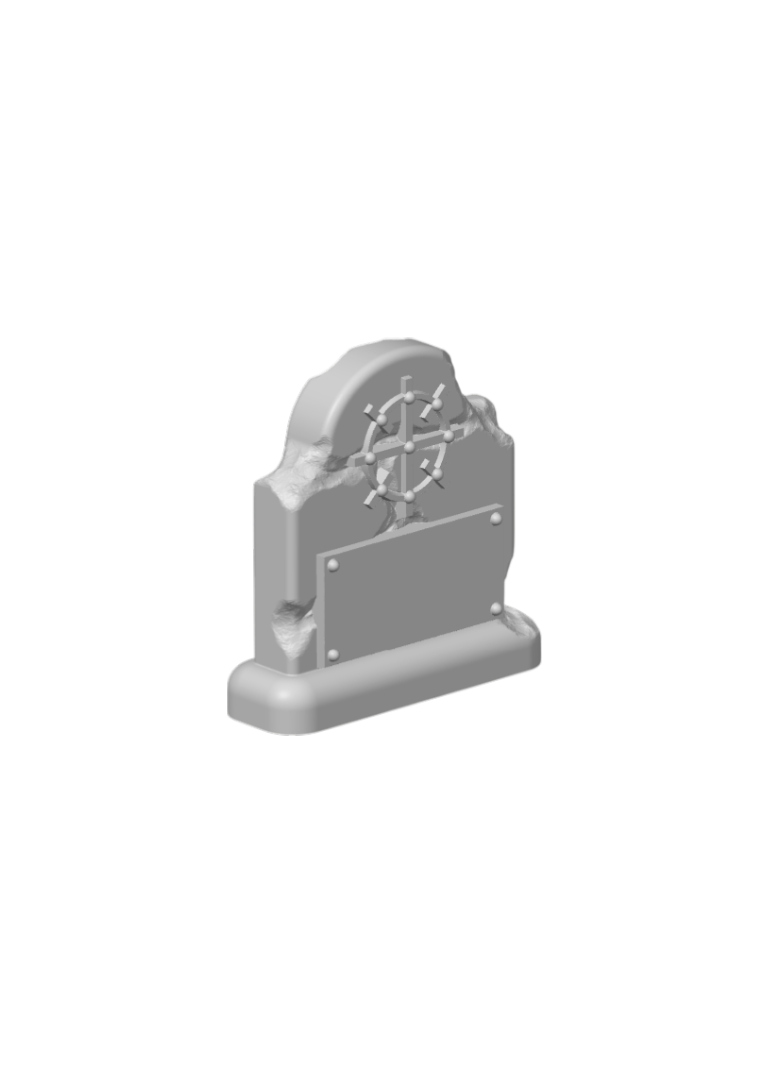 Tombstone Miniature Gravestone (#12) – 3D Printed Model Railroad Scenery