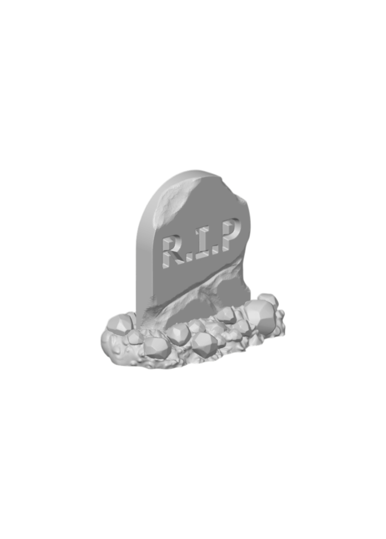 Tombstone Miniature Gravestone (#13) – 3D Printed Model Railroad Scenery