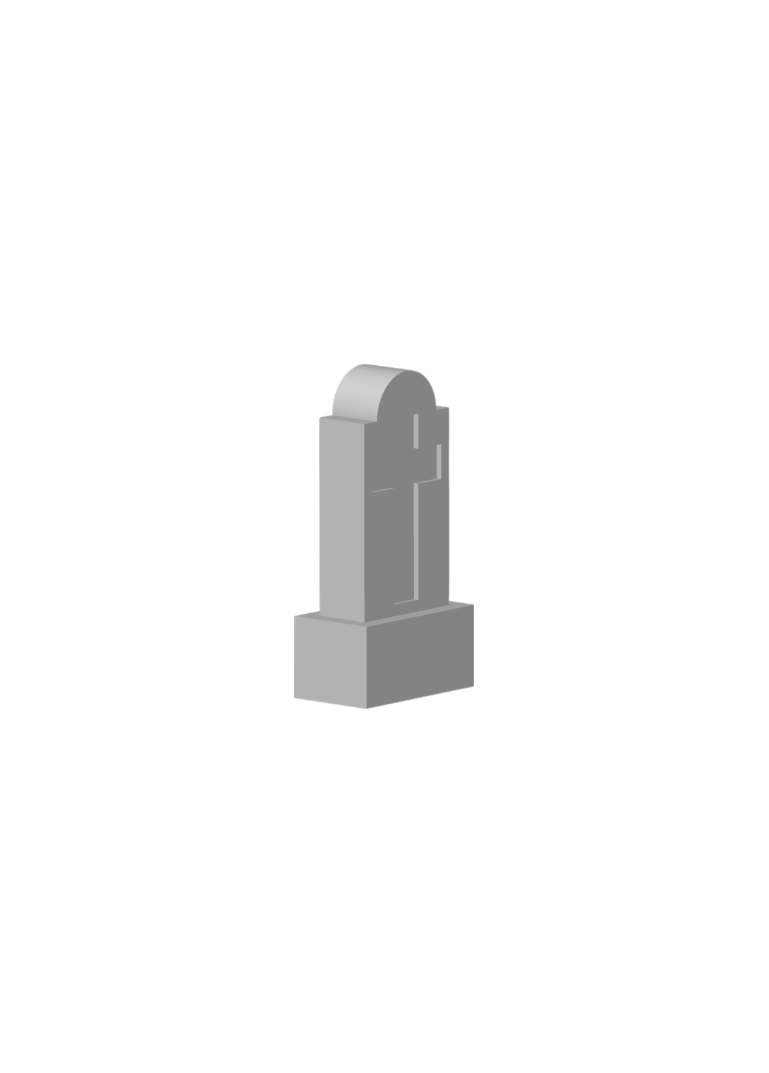 Tombstone Miniature Gravestone (#21) – 3D Printed Model Railroad Scenery