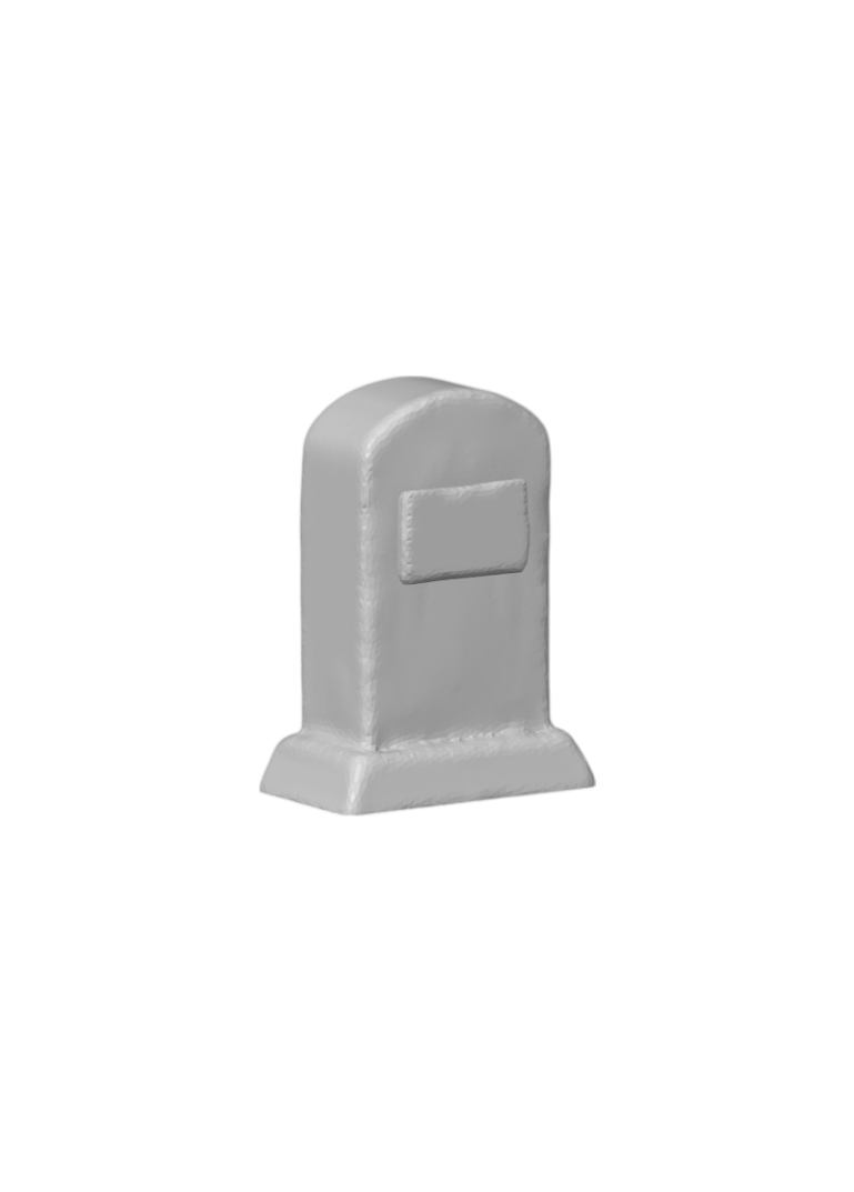 Tombstone Miniature Gravestone (#6) – 3D Printed Model Railroad Scenery