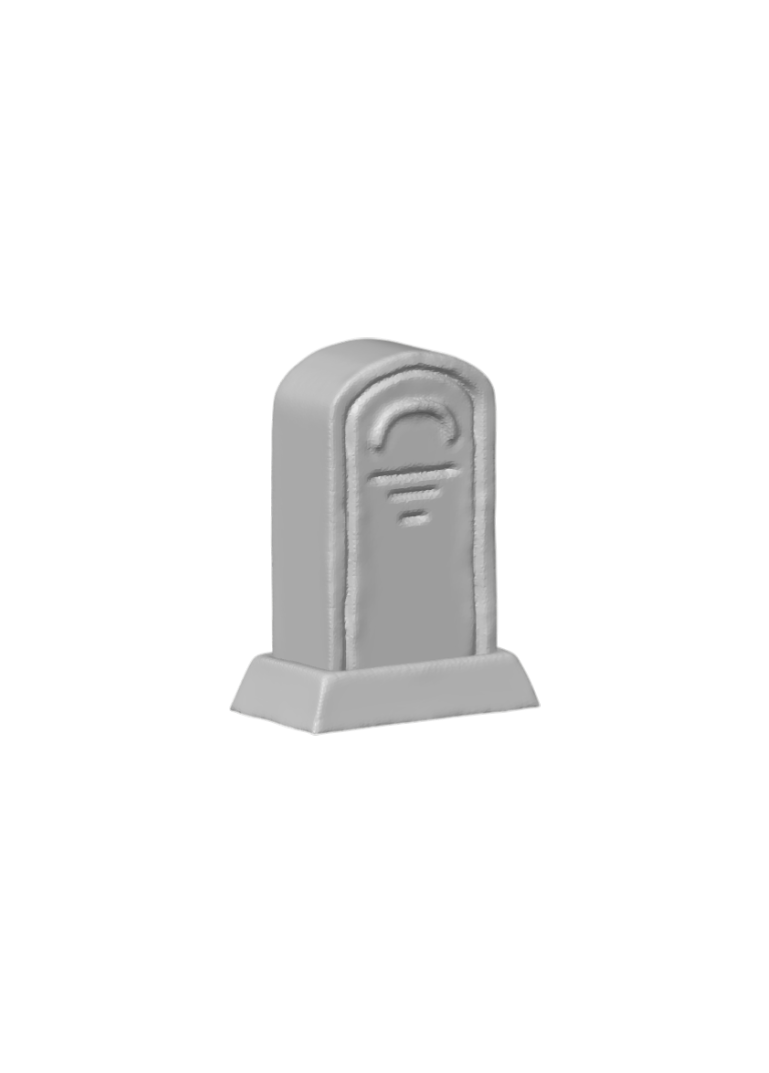 Tombstone Miniature Gravestone (#7) – 3D Printed Model Railroad Scenery