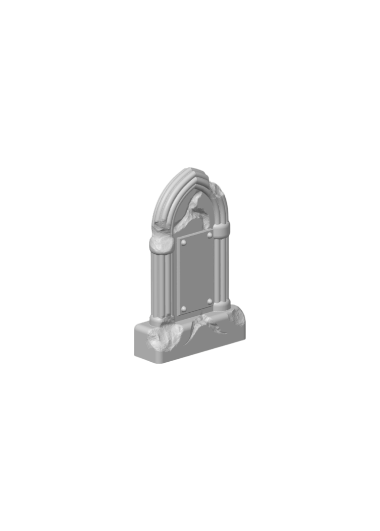 Tombstone Miniature Gravestone (#9) – 3D Printed Model Railroad Scenery